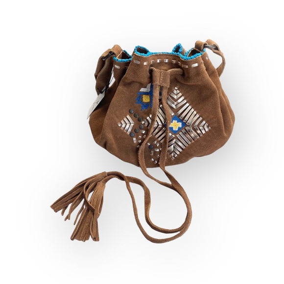 VHTF: new Tylie Malibu ꧁ Embellished Medicine Crossbody Bag ꧂ Chocolate Suede ꧂ - Picture 2 of 16